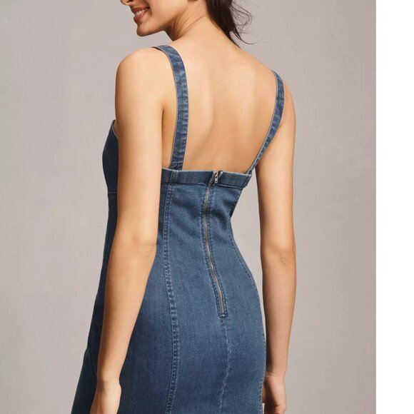 Porridge Rosette Denim Slim Mini Dress - Picture 3 of 8